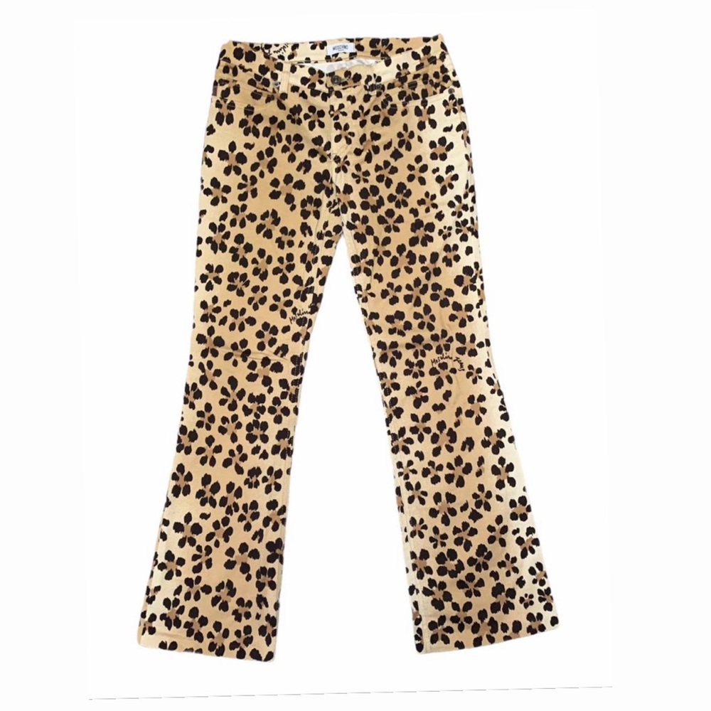 Moschino Leopard Print Crop Jeans